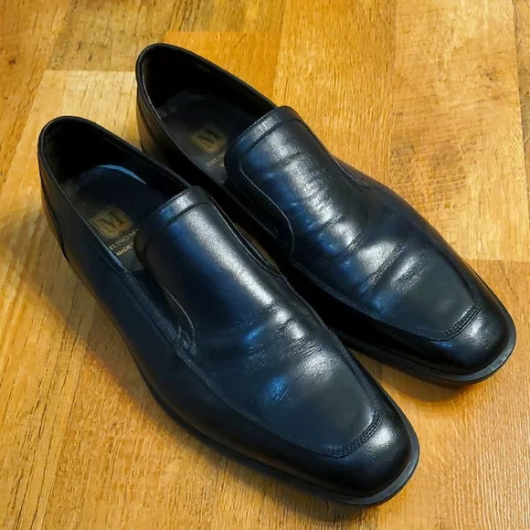 Bruno Magli Black Italian Leather Slip-On Firenze BM600319 Loafers Size 10‎